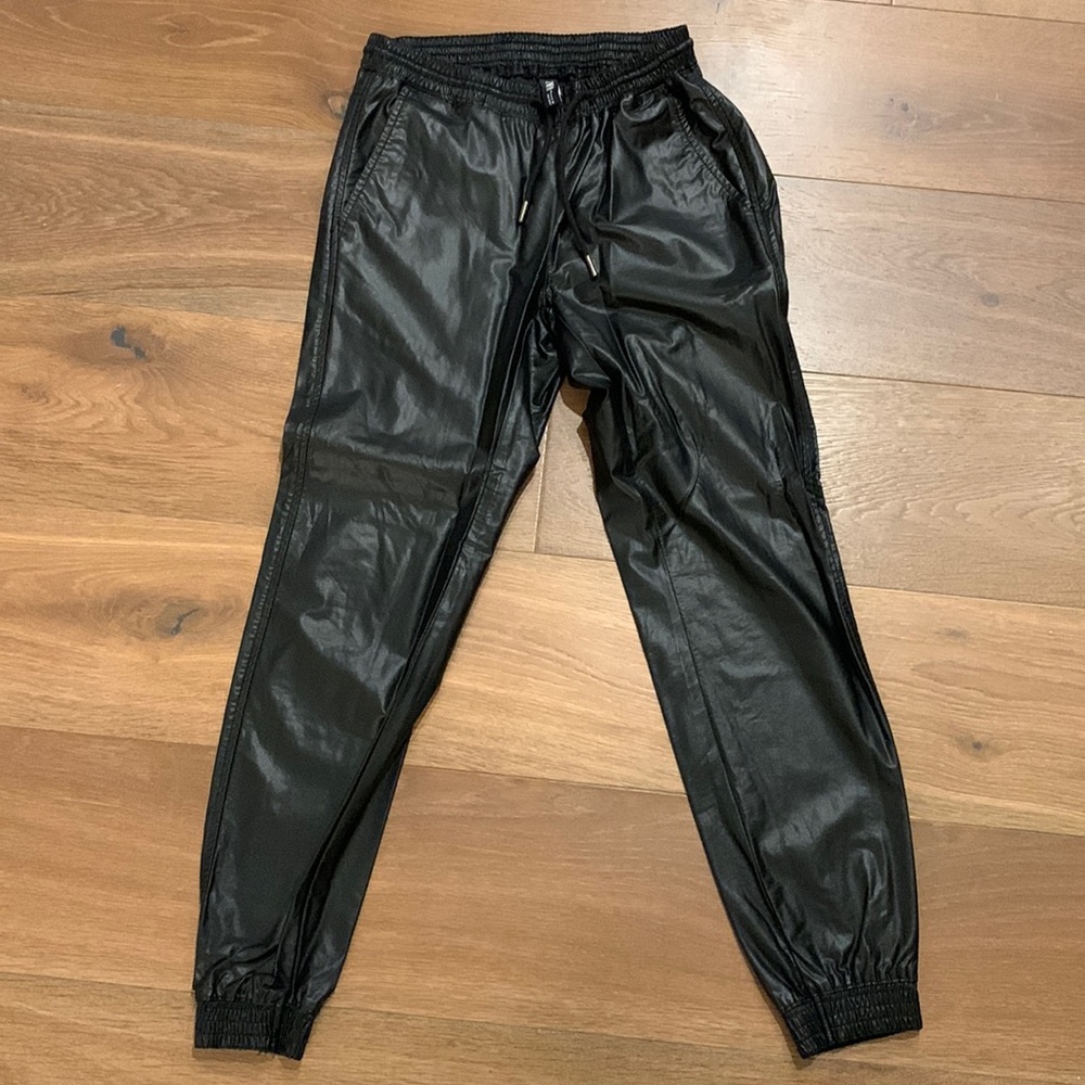 Zara faux leather joggers